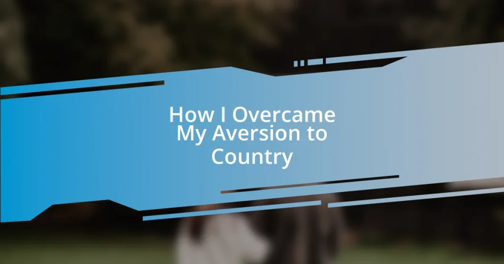 How I Overcame My Aversion to Country