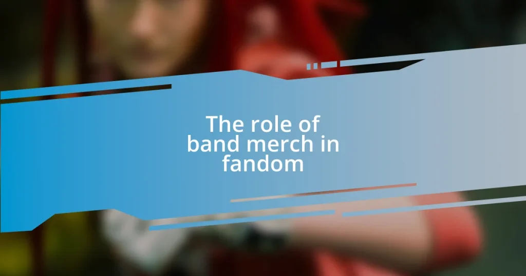 The role of band merch in fandom