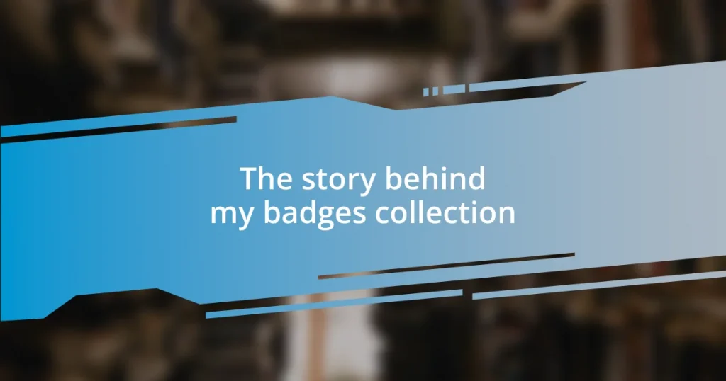 The story behind my badges collection